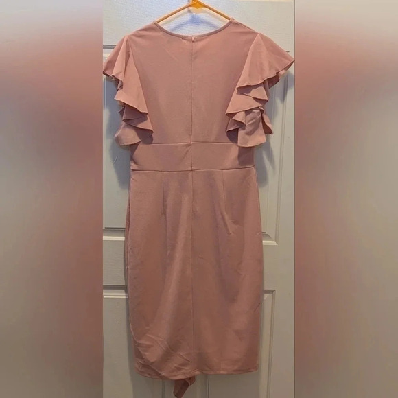 NWT Knitee pink deep V neck size large women's dress - Picture 2 of 6